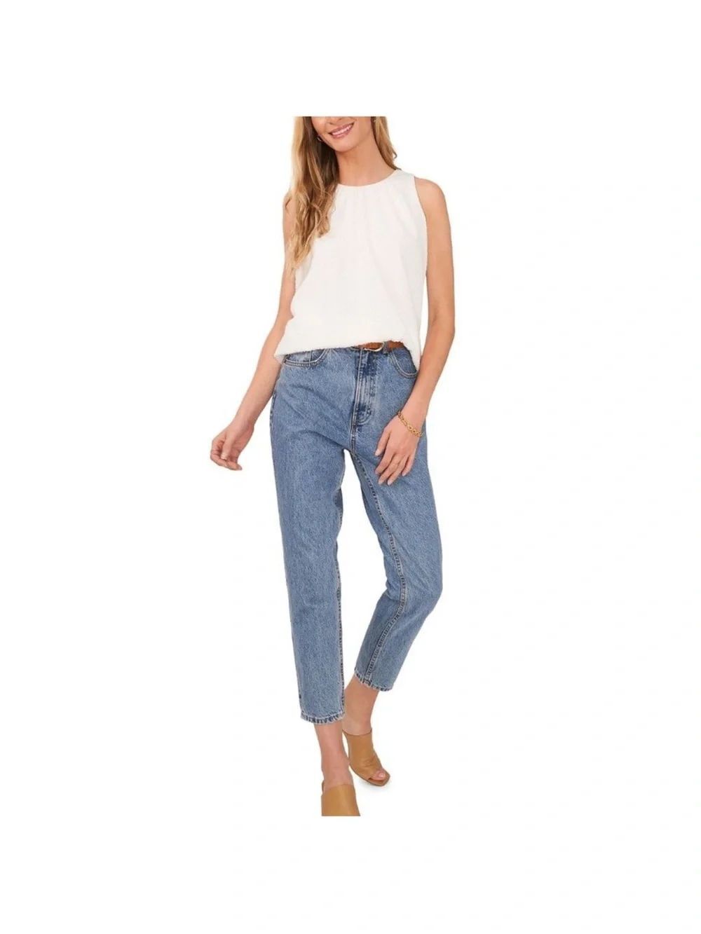 Vince Camuto Women's Shirred-Neck Sleeveless Blouse $69